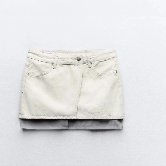 ZARA TRF DENIM MIINI SKIRT - Picture 7 of 10